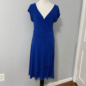 Torrid Blue Asymmetrical Ruffled Dress for Wedding Guests